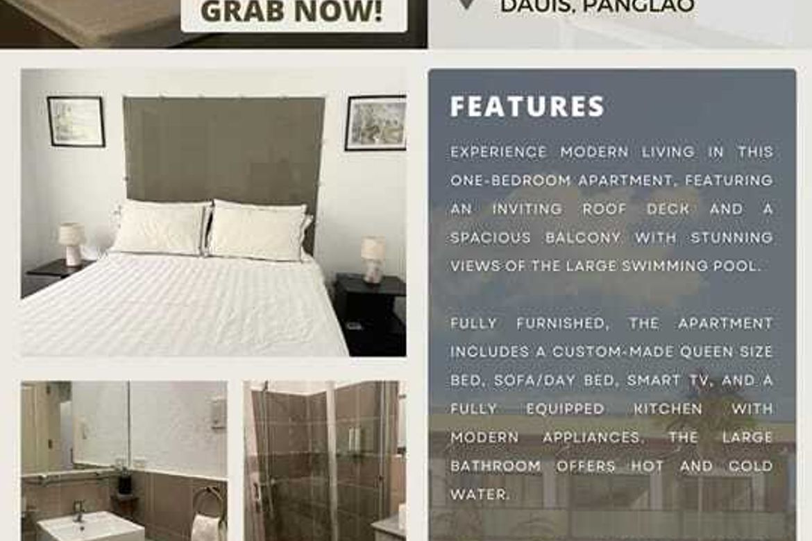 1 Bedroom Apartment for Sale in San Isidro, Dauis, Bohol