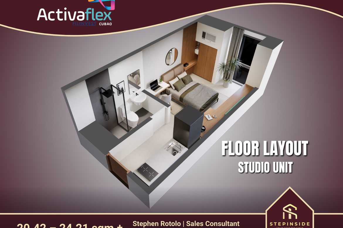 1 Bedroom Condo for Sale in Activa Flex, E. Rodriguez, Metro Manila near LRT-2 Araneta Center-Cubao – photo 2