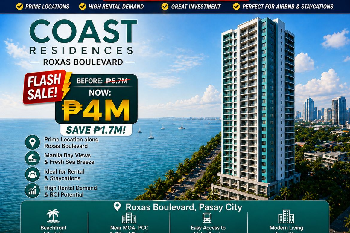 1 Bedroom Condo for Sale in Barangay 7, Pasay, Metro Manila near LRT-1 Gil Puyat