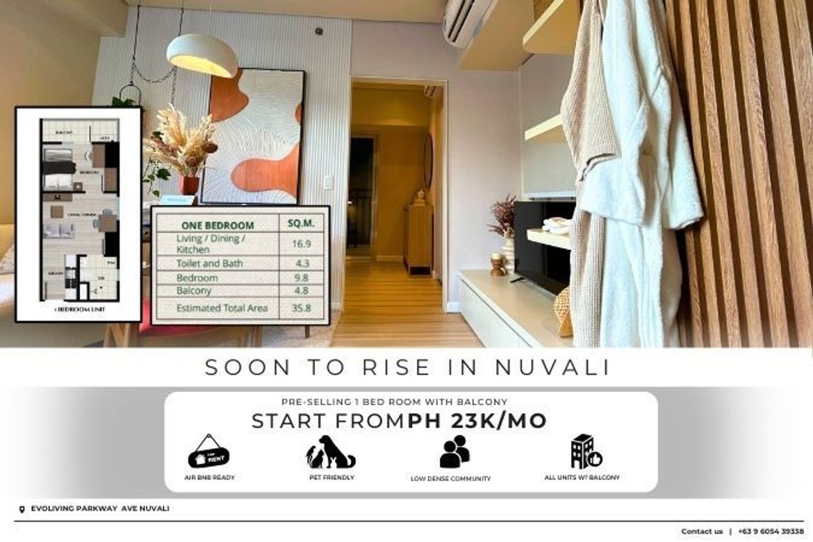 1 Bedroom Condo for Sale in Canlubang, Calamba, Laguna