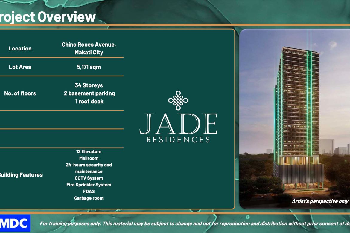 1 Bedroom Condo for Sale in Jade Residences, Bangkal, Makati, Metro Manila near MRT-3 Magallanes