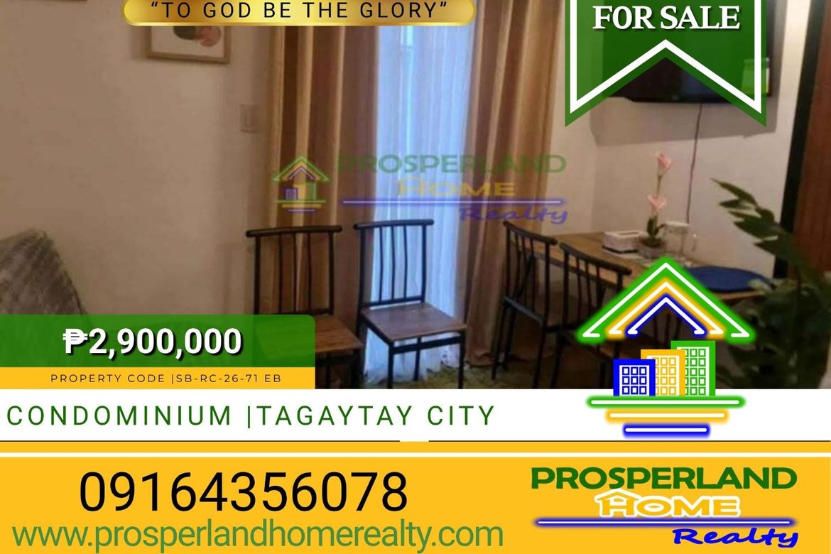 1 Bedroom Condo for Sale in San Jose, Tagaytay, Cavite
