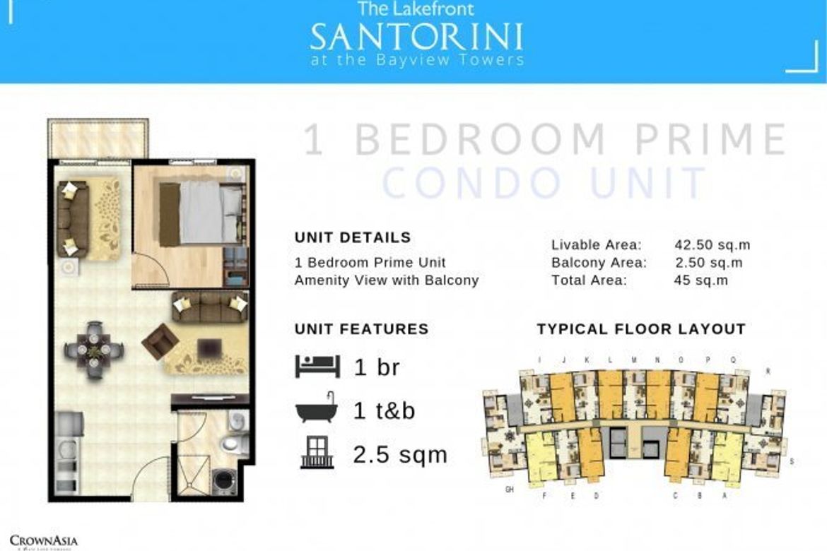 1 Bedroom Condo for Sale in Santorini at The Lakefront, Sucat, Muntinlupa, Metro Manila – photo 2