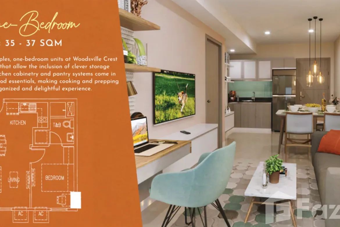 1 Bedroom Condo for Sale in Woodsville Crest, Merville, Parañaque, Metro Manila