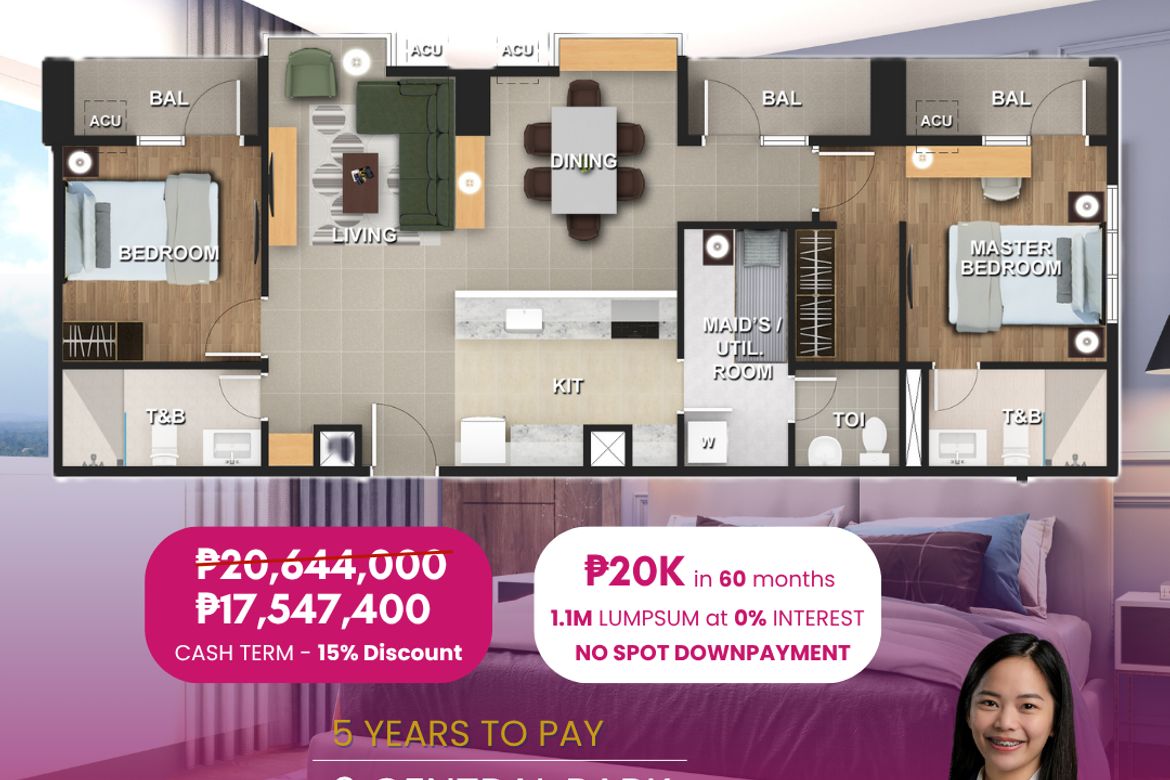 2 Bedroom Condo for Sale in 9 Central Park, Patubig, Marilao, Bulacan