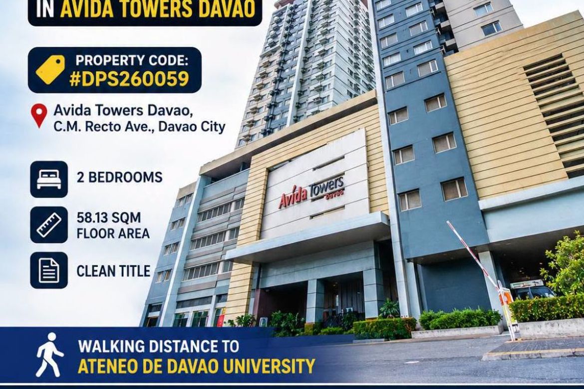 2 Bedroom Condo for Sale in Barangay 34-D, Davao City, Davao del Sur