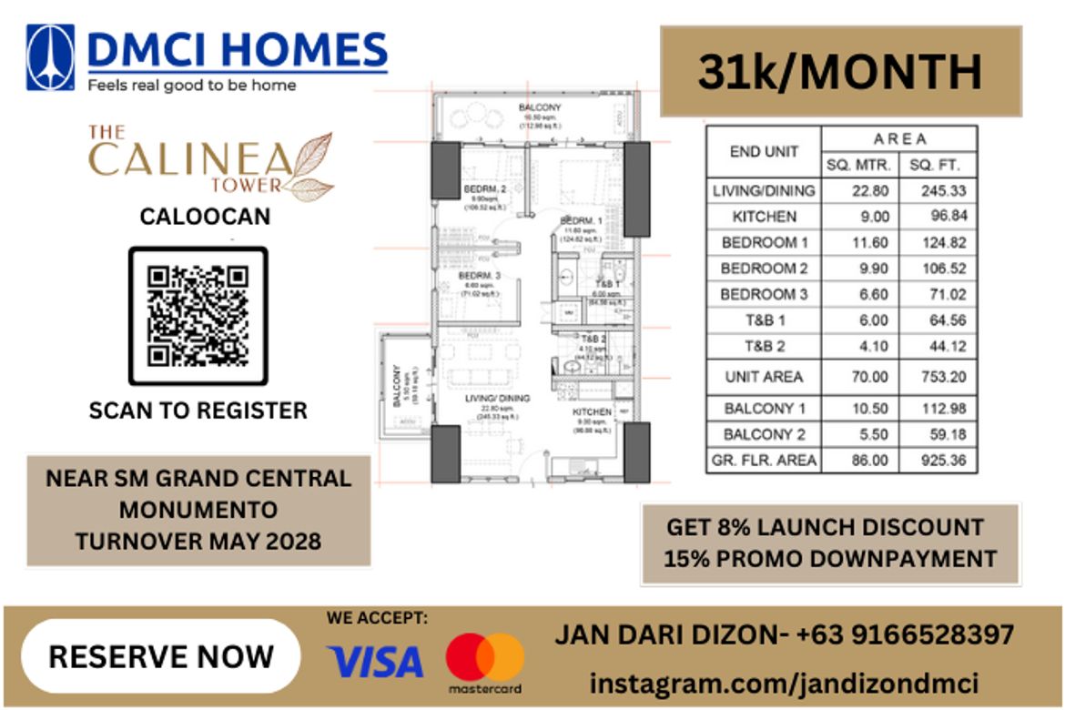 2 Bedroom Condo for Sale in Barangay 90, Caloocan, Metro Manila near LRT-1 Monumento – photo 6