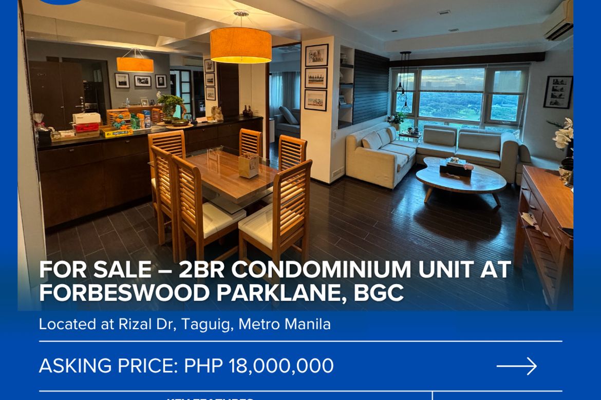 2 Bedroom Condo for Sale in Forbeswood Parklane, BGC, Taguig
