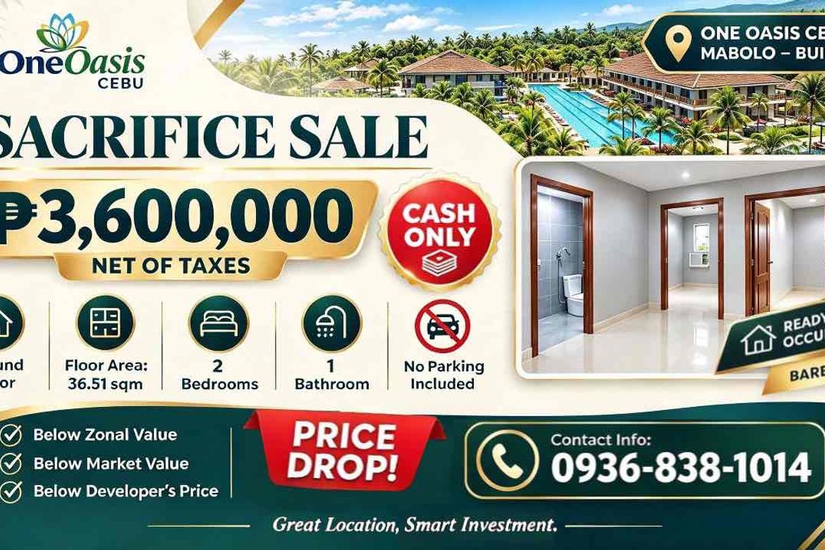 2 Bedroom Condo for Sale in One Oasis Cebu, Kasambagan, Cebu City, Cebu