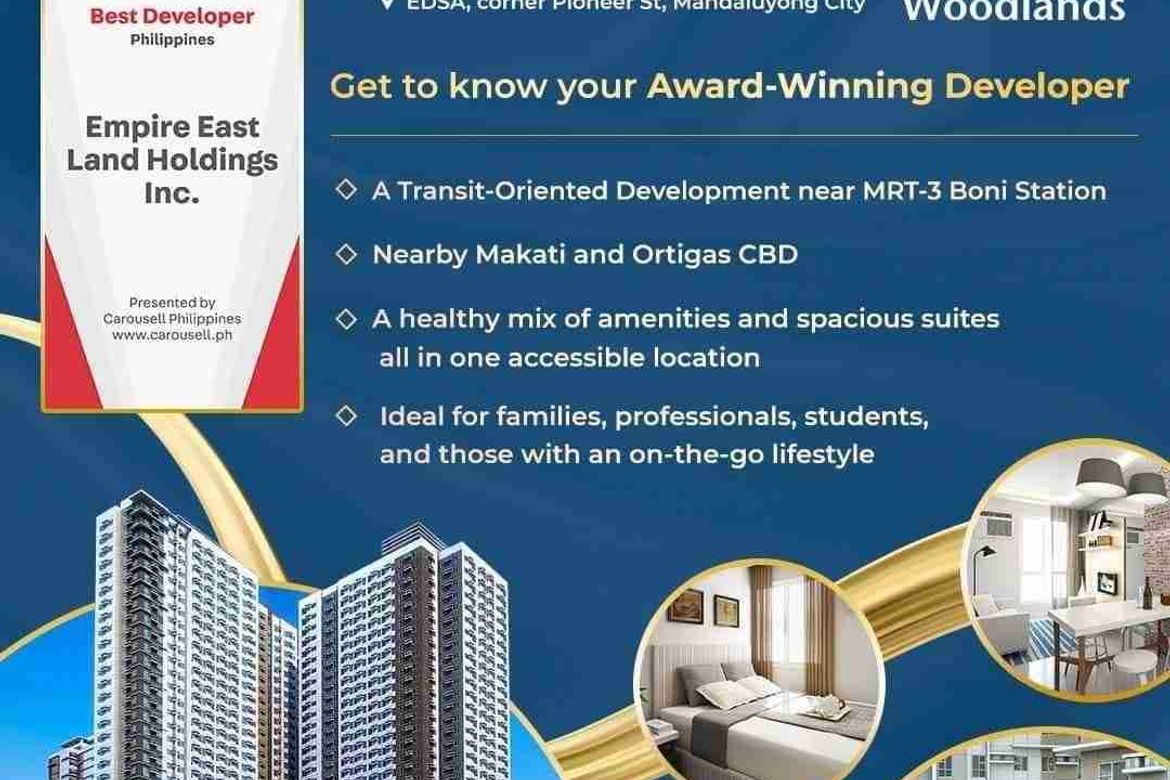 2 Bedroom Condo for Sale in Pioneer Woodlands, Barangka Ilaya, Mandaluyong, Metro Manila near MRT-3 Boni