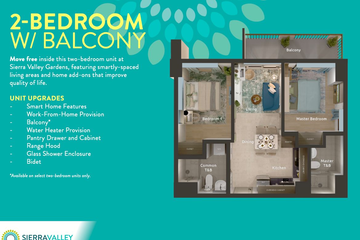 2 Bedroom Condo for Sale in Sierra Valley Gardens, San Juan, Cainta, Rizal