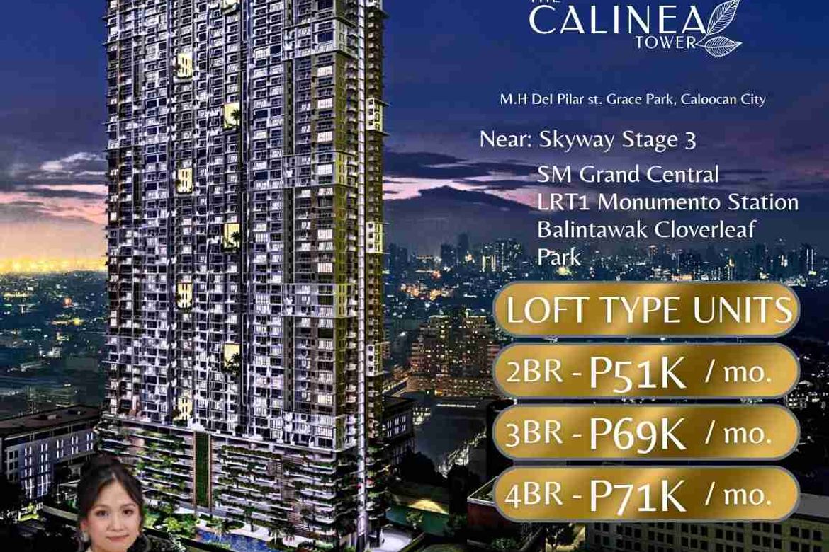 2 Bedroom Condo for Sale in The Calinea Tower, Barangay 91, Caloocan, Metro Manila near LRT-1 Monumento