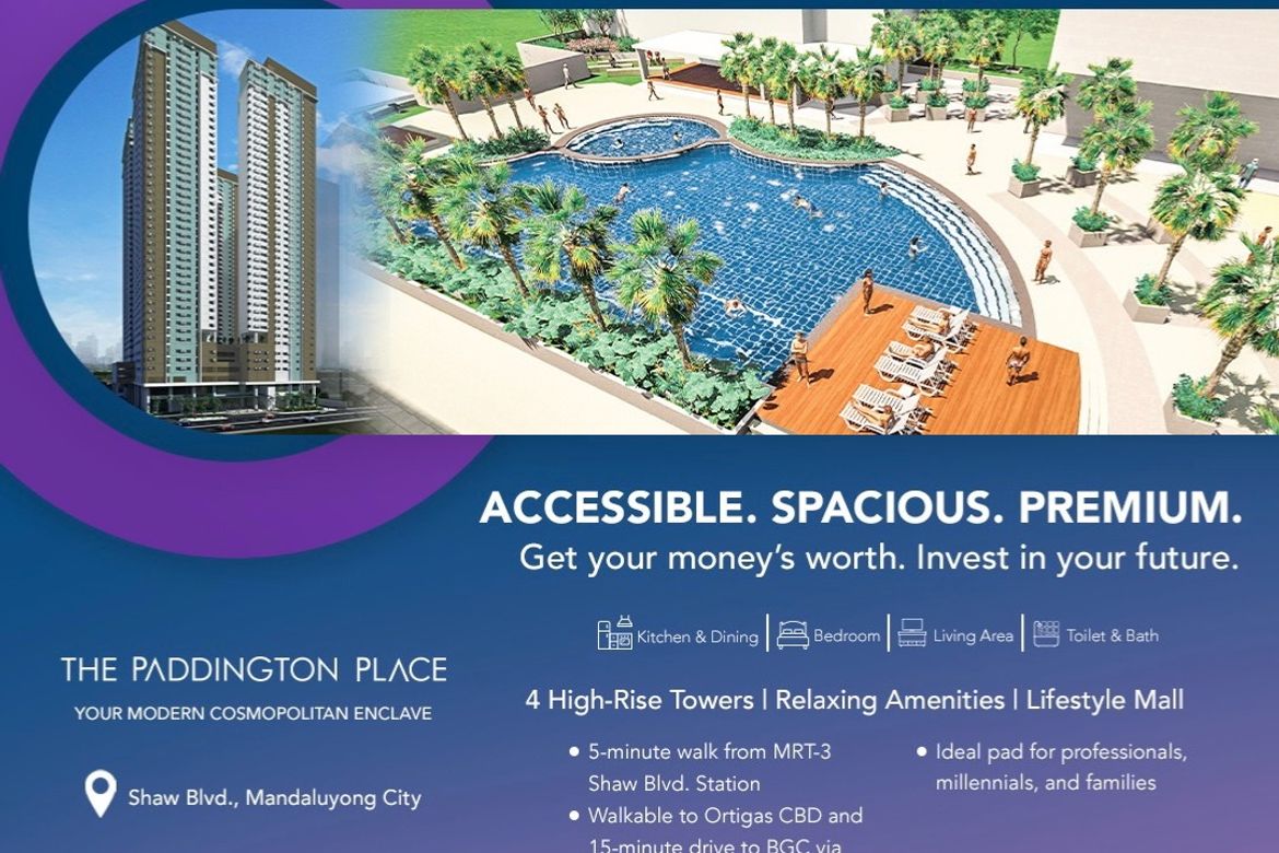 2 Bedroom Condo for Sale in The Paddington Place, Highway Hills, Mandaluyong, Metro Manila near MRT-3 Shaw Boulevard – photo 2