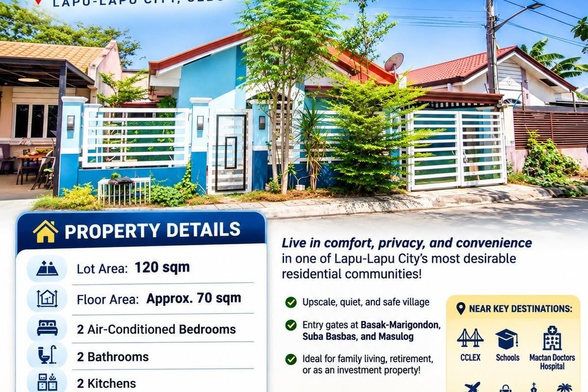 2 Bedroom House for Sale in Pacific Grand Villas, Agus, Lapu-Lapu, Cebu