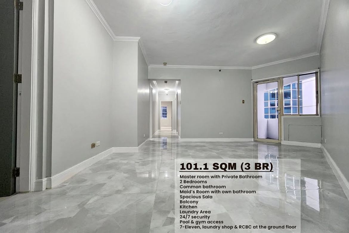 3 Bedroom Condo for Rent in San Antonio, Pasig, Metro Manila near MRT-3 Ortigas