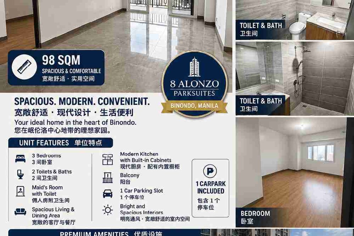 3 Bedroom Condo for Rent in Santa Cruz, Manila, Metro Manila near LRT-2 Recto
