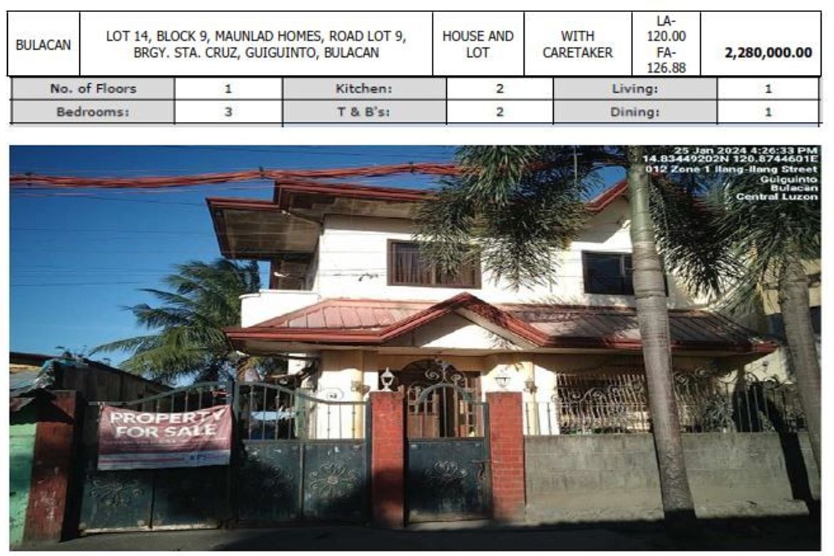3 Bedroom House for Sale in Santa Cruz, Guiguinto, Bulacan