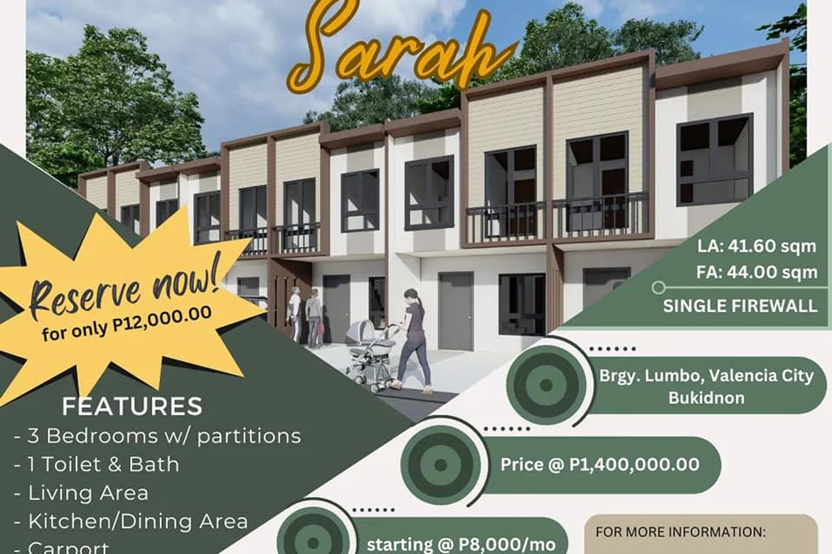 3 Bedroom Townhouse for Sale in Lumbo, Valencia, Bukidnon – photo 2