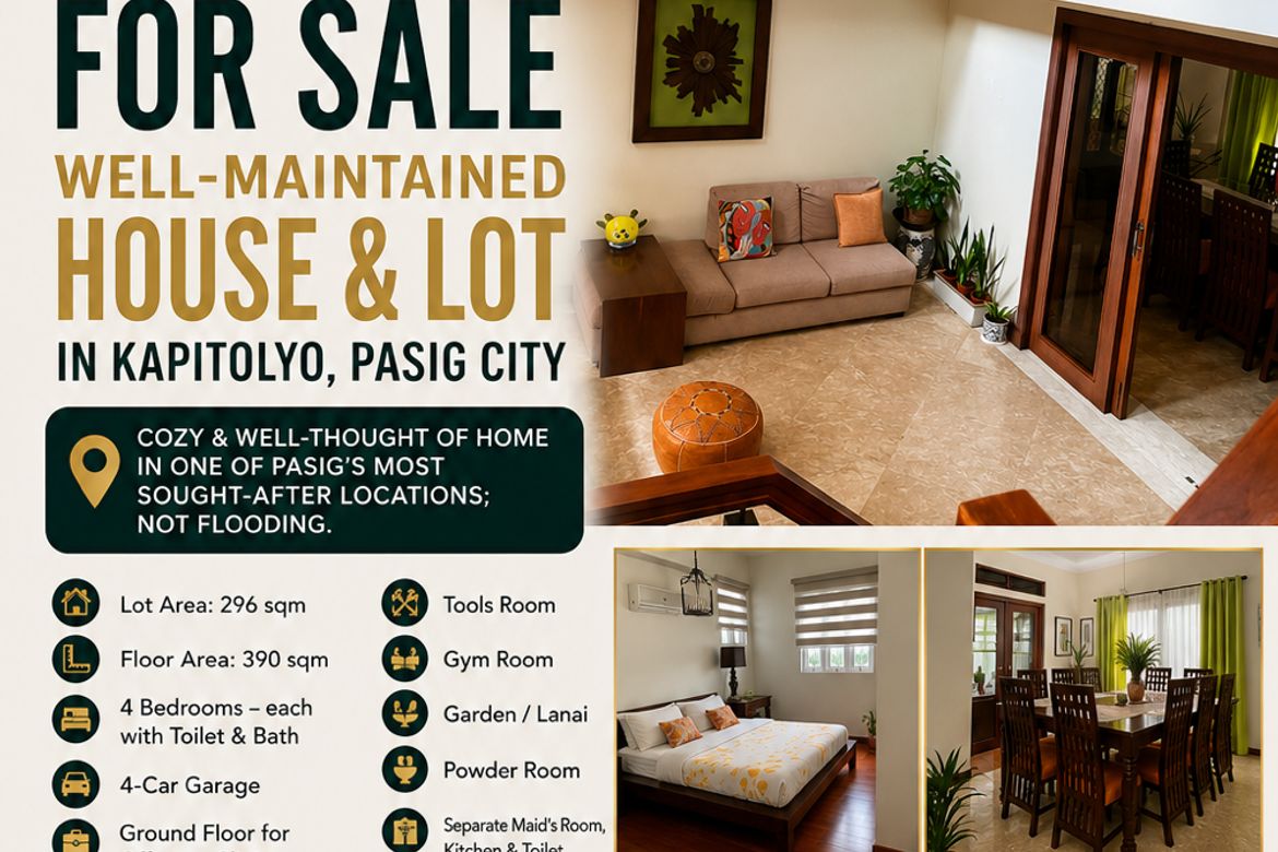 4 Bedroom House for Sale in Kapitolyo, Pasig, Metro Manila