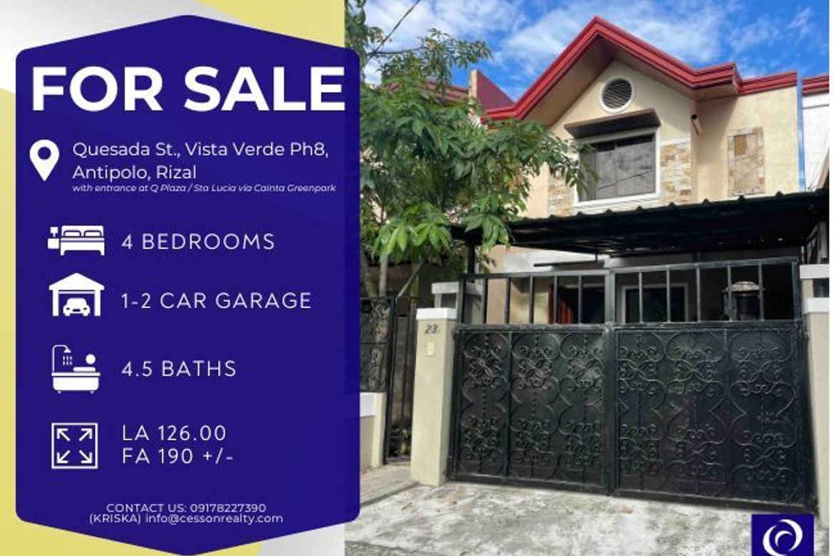 4 Bedroom House for Sale in San Isidro, Cainta, Rizal