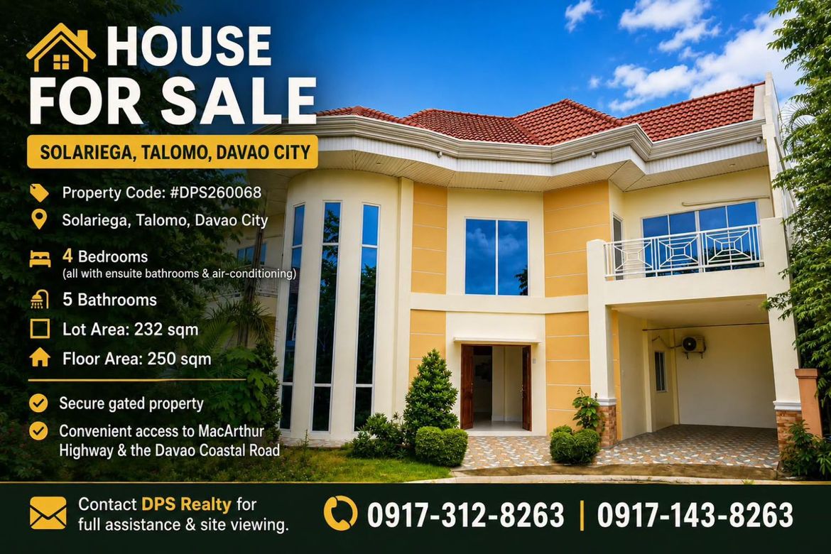 4 Bedroom House for Sale in Talomo, Davao City, Davao del Sur