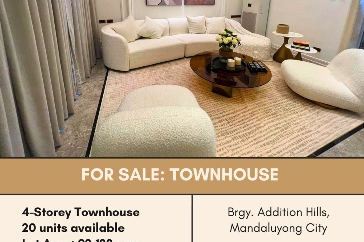 4 Bedroom Townhouse for Sale in Addition Hills, San Juan, Metro Manila
