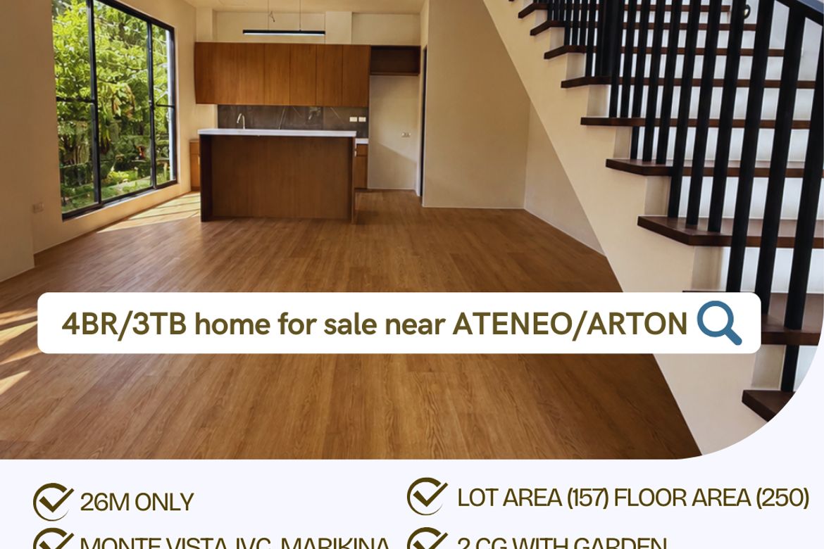 4 Bedroom Townhouse for Sale in Industrial Valley, Marikina, Metro Manila near LRT-2 Katipunan