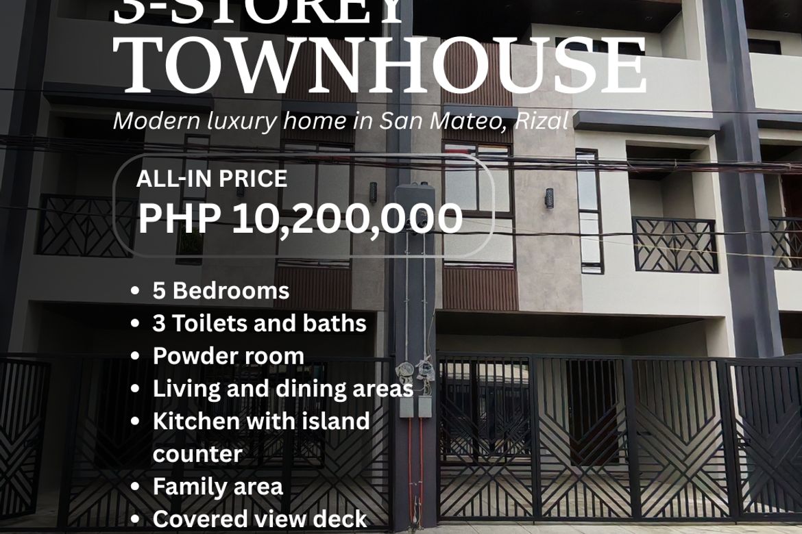 5 Bedroom Townhouse for Sale in Banaba, San Mateo, Rizal