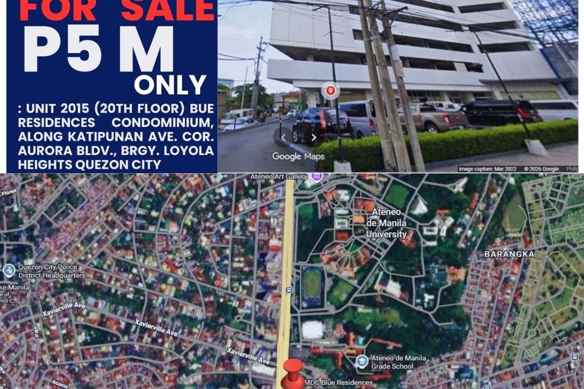 Condo for Sale in Blue Residences, Loyola Heights, Quezon City, Metro Manila near LRT-2 Katipunan