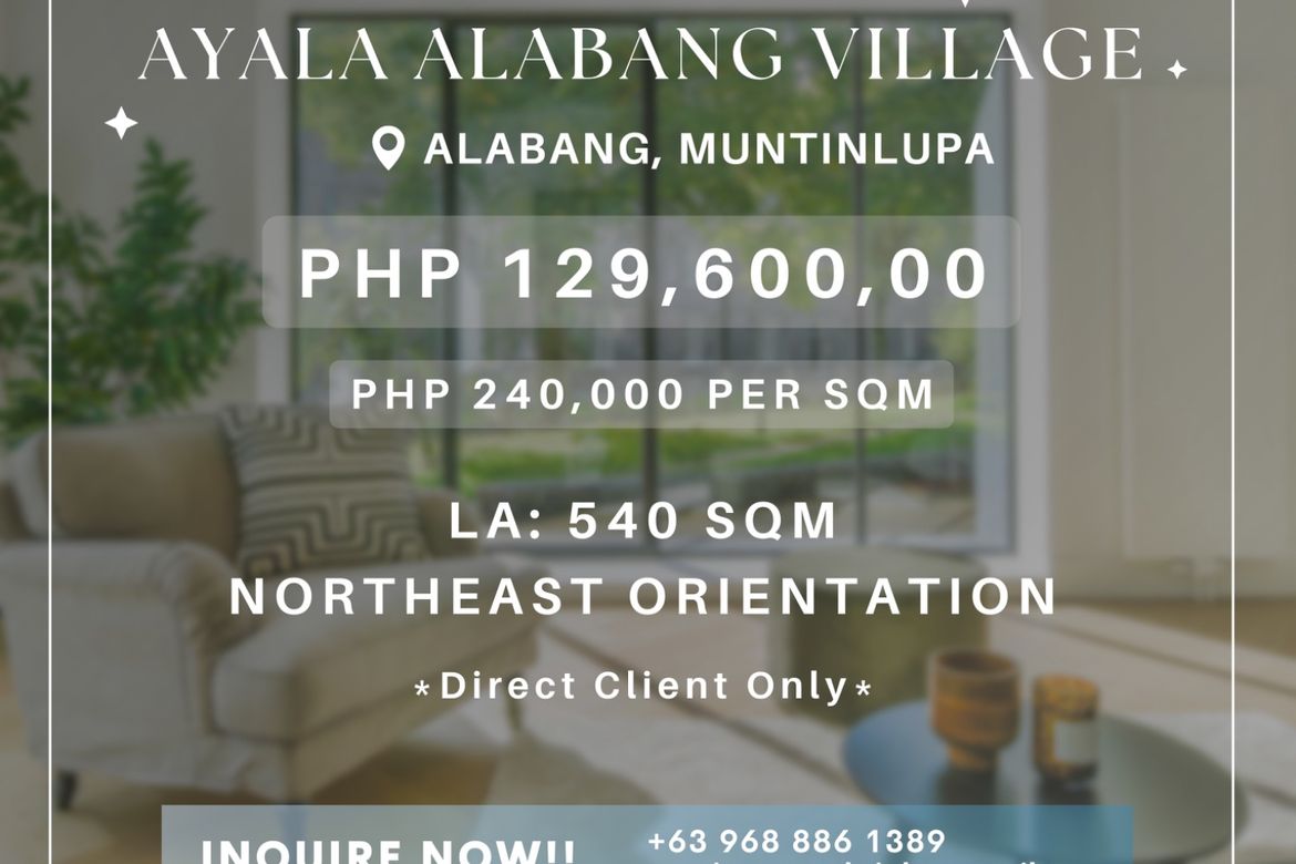 Land for Sale in Ayala Alabang Village, New Alabang Village, Muntinlupa, Metro Manila