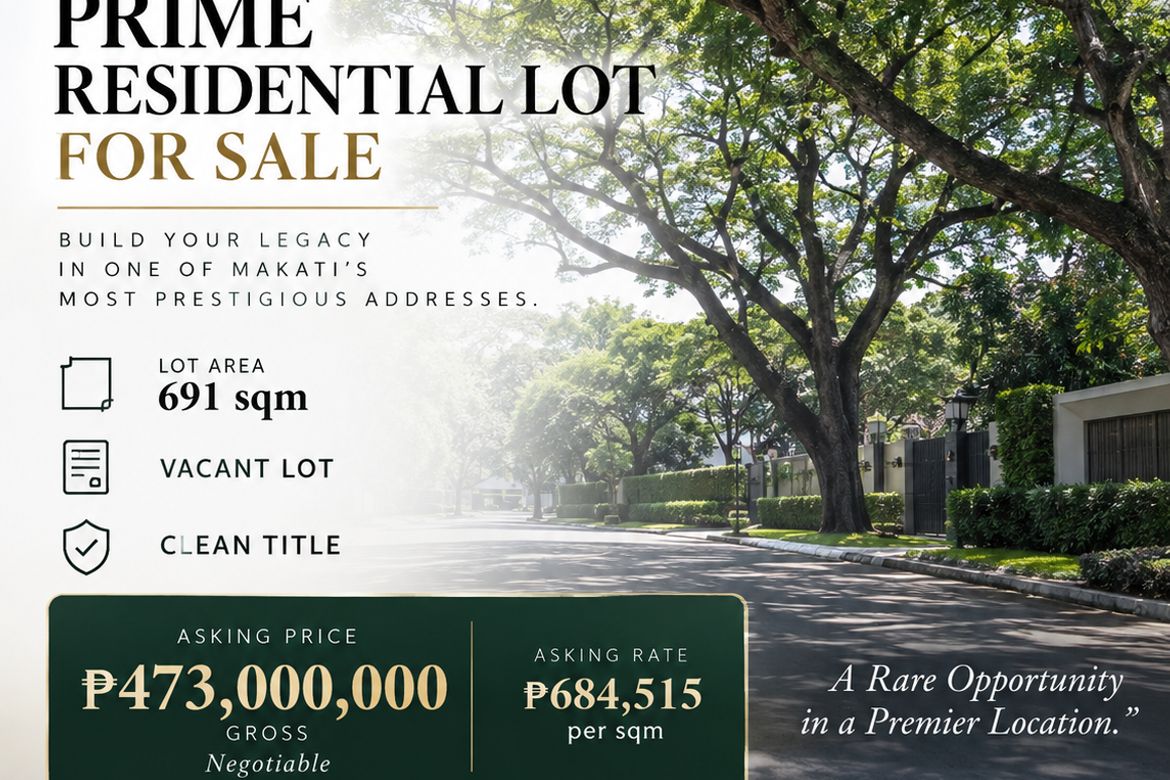 Land for Sale in Dasmariñas North, Makati, Metro Manila near MRT-3 Ayala