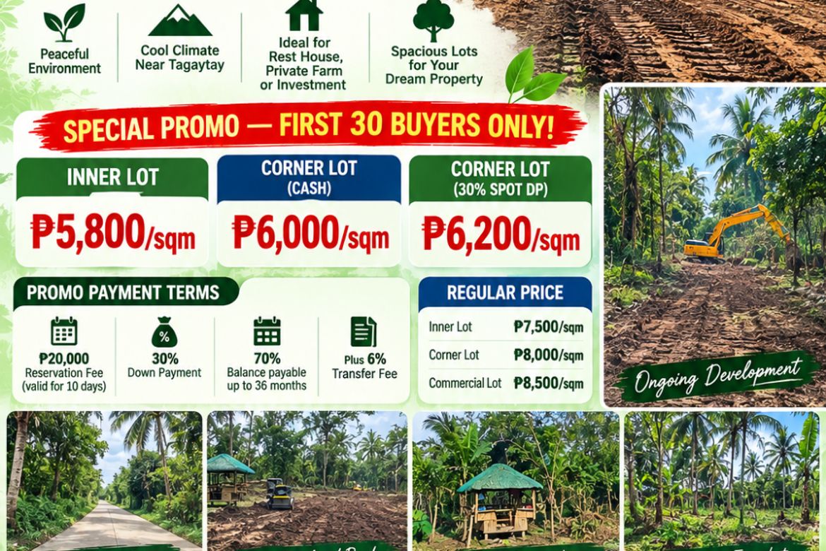 Land for Sale in Kayquit I, Indang, Cavite