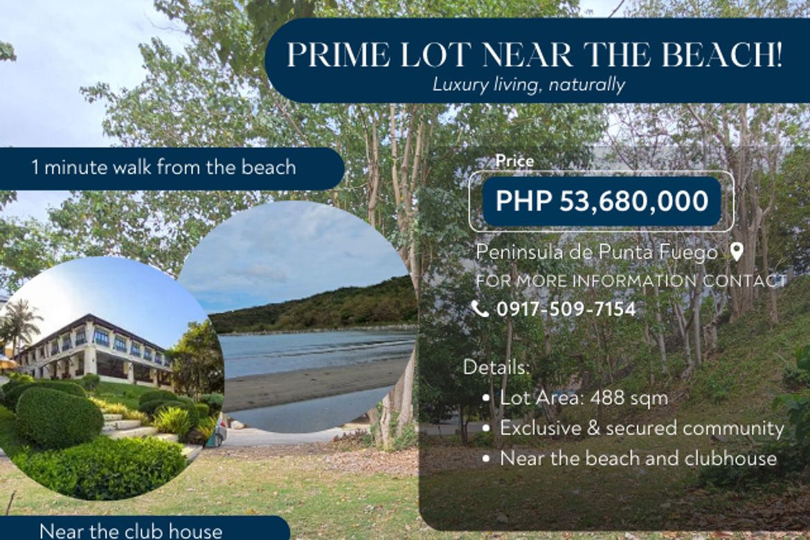 Land for Sale in Peninsula De Punta Fuego, Balaytigui, Nasugbu, Batangas
