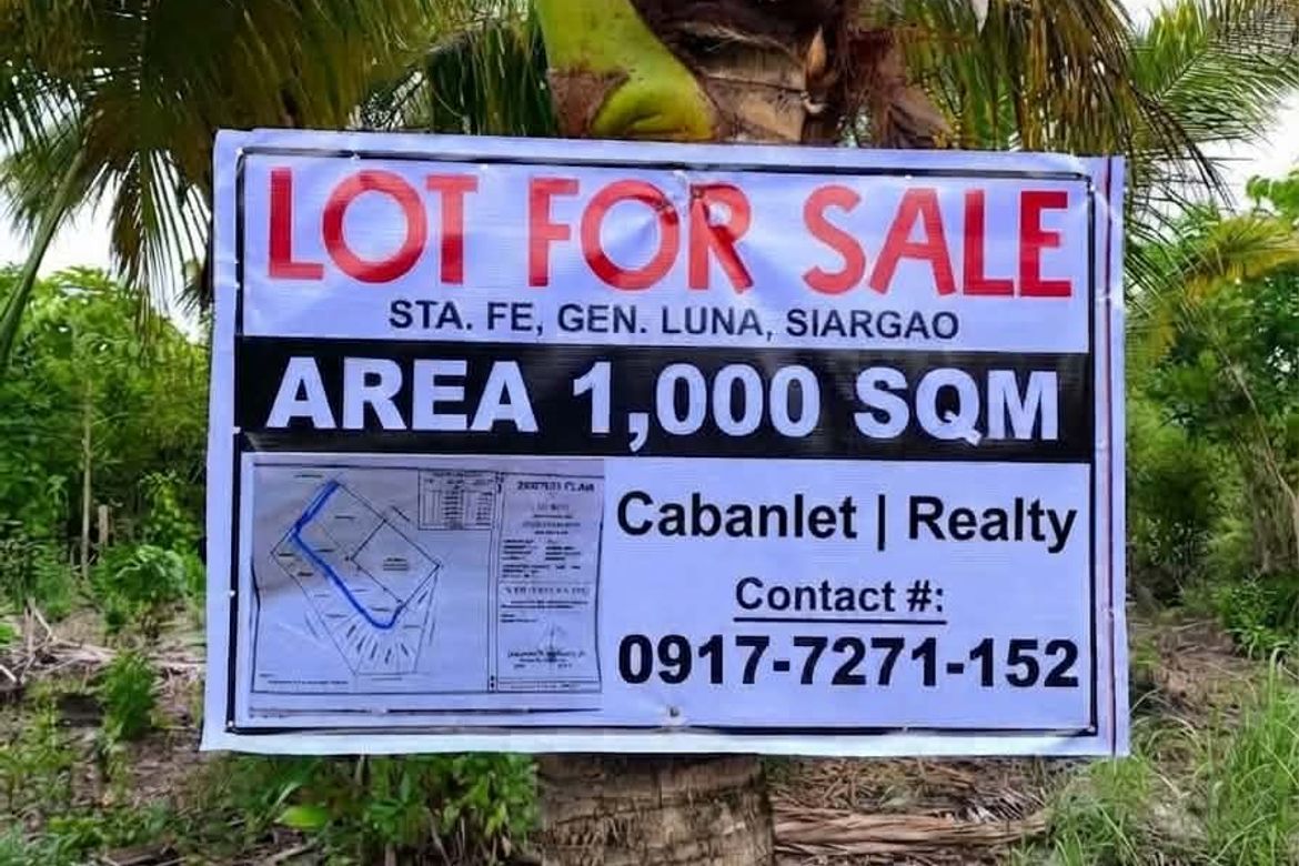 Land for Sale in Santa Fe, General Luna, Surigao del Norte