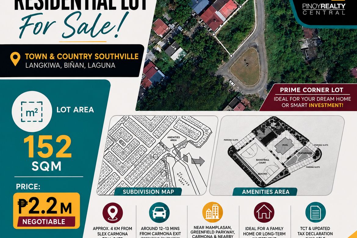 Land for Sale in Santo Tomas, Biñan, Laguna
