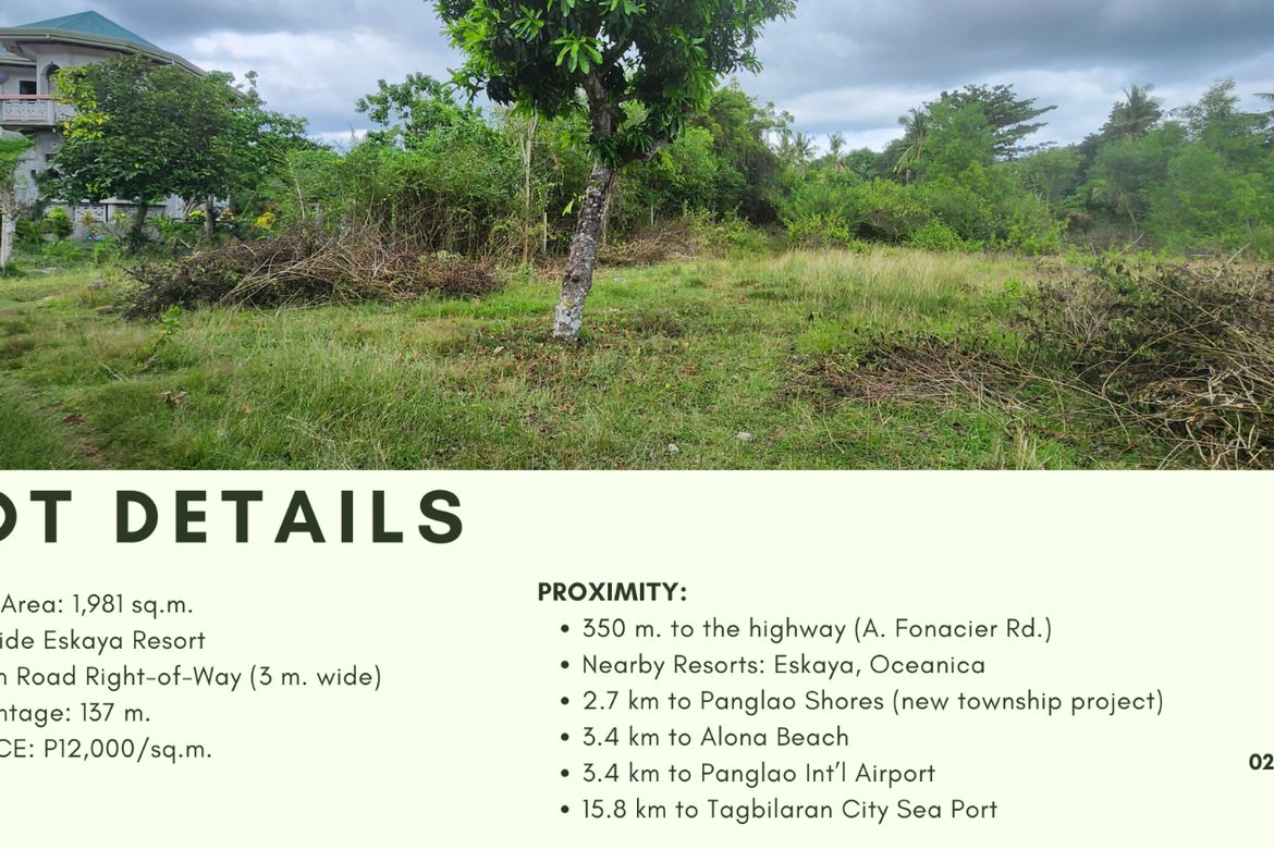 Land for Sale in Tawala, Panglao, Bohol