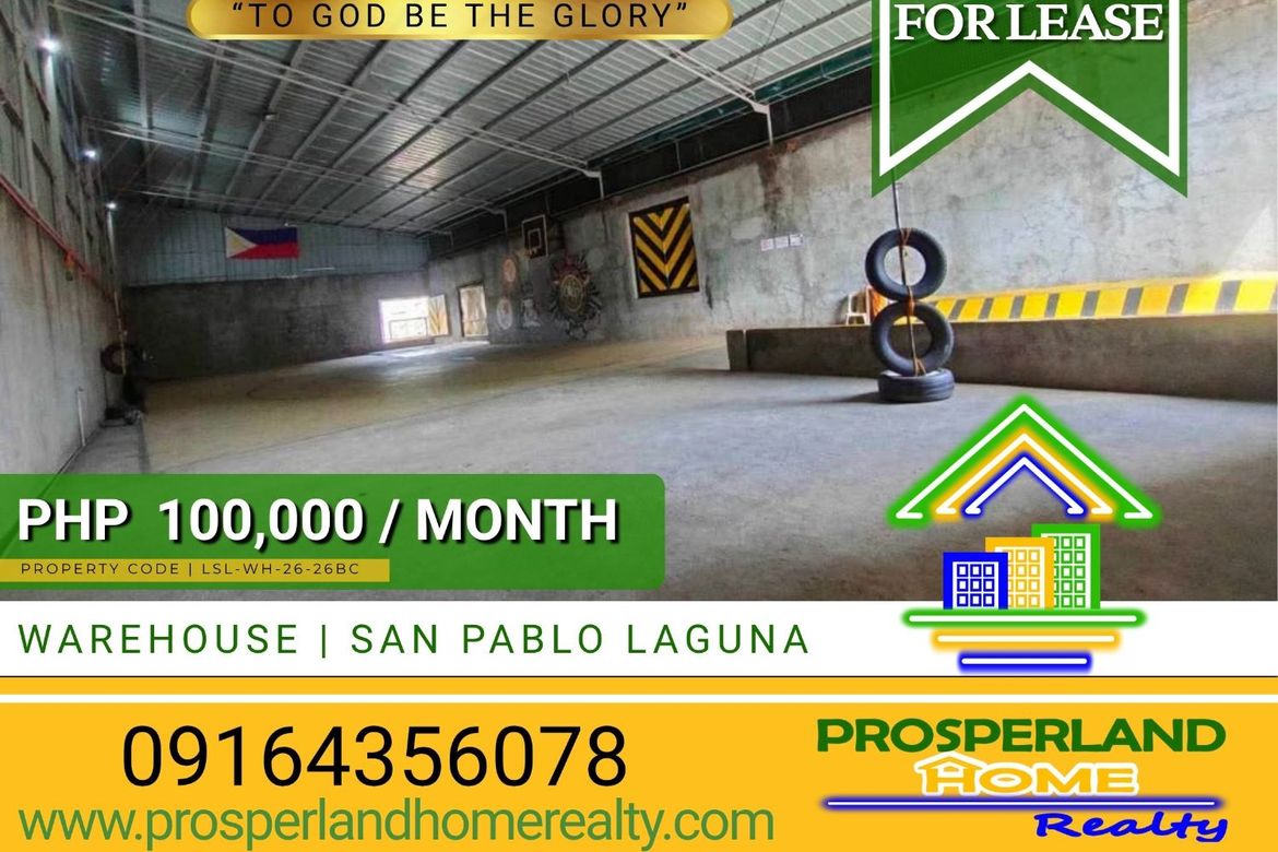 Warehouse / Factory for Rent in Barangay II-B, San Pablo, Laguna